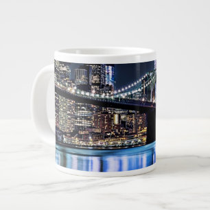 Ansicht New York der Brooklyn-Brückenreflexion Jumbo-Tasse