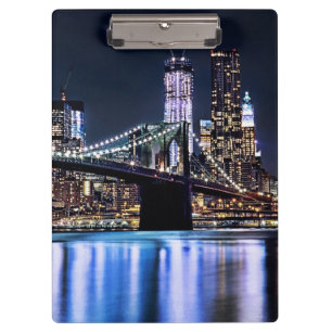 Ansicht New York der Brooklyn-Brückenreflexion Klemmbrett