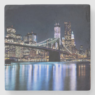Ansicht New York der Brooklyn-Brückenreflexion Steinuntersetzer