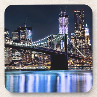Ansicht New York der Brooklyn-Brückenreflexion Untersetzer