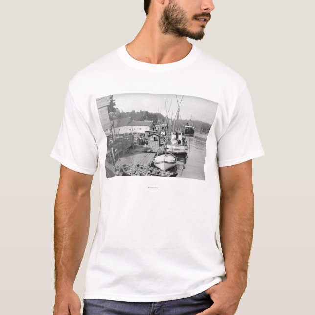 Ansicht Newports, Oregon-Ufergegend der T-Shirt (Vorderseite)