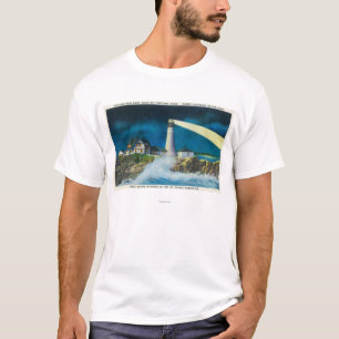 Ansicht Portlandhauptleuchtturmes auf Casco Bucht T-Shirt