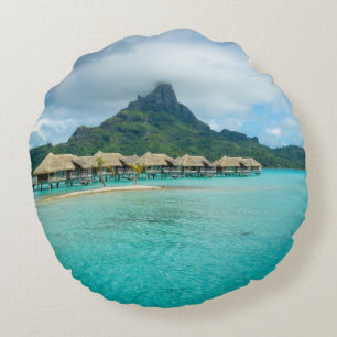 Ansicht über Bora Bora rundes Kissen Insel