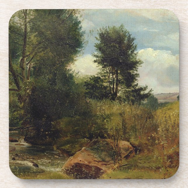 Ansicht über den Fluss SID, nahe Sidmouth, c.1852 Getränkeuntersetzer (Vorderseite)