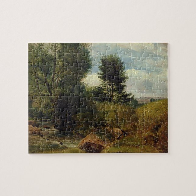 Ansicht über den Fluss SID, nahe Sidmouth, c.1852 Puzzle (Horizontal)