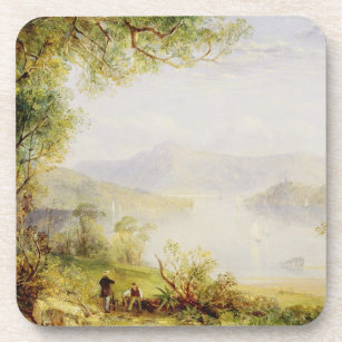 Ansicht über den Hudson, c.1840-45 (Öl auf Platte) Untersetzer