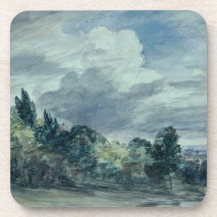 Ansicht über eine breite Landschaft, mit Bäumen Getränkeuntersetzer