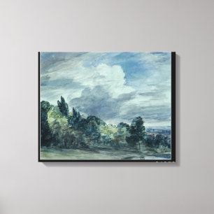 Ansicht über eine breite Landschaft, mit Bäumen  Leinwanddruck