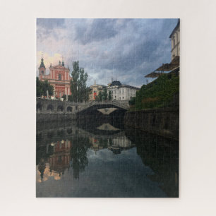Ansicht vom Fluss in Foto Ljubljanas Slowenien Puzzle