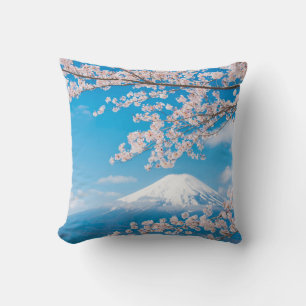 Ansicht vom Fujisan mit Kirschblüten Kissen