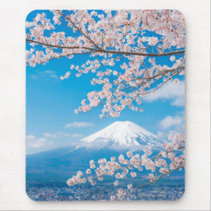 Ansicht vom Fujisan mit Kirschblüten Mousepad