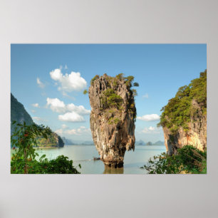 Ansicht vom Hügel von Ko Tapu Insel in Thailand Poster