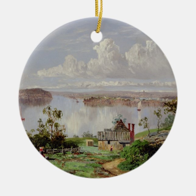 Ansicht vom Zwiebel-Hafen, Sydney Keramik Ornament (Vorne)