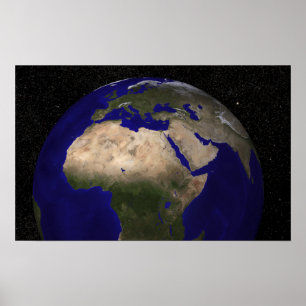 Ansicht von Afrika, Europa, das Mittlere Osten und Poster