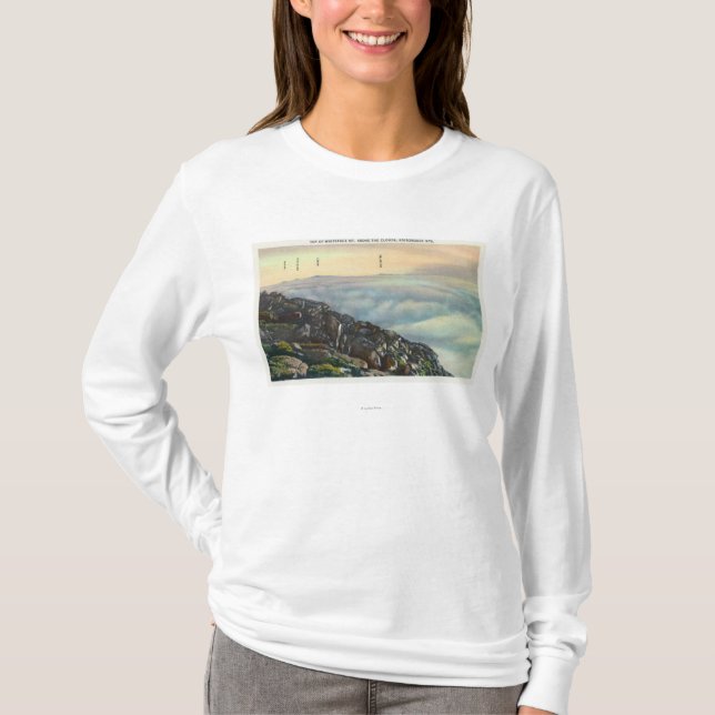 Ansicht von anderem Adirondack Mts über den Wolken T-Shirt (Vorderseite)