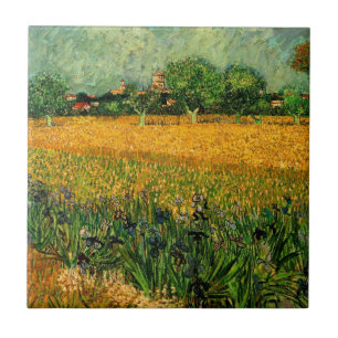 Ansicht von Arles mit Irisch von Vincent van Gogh Fliese