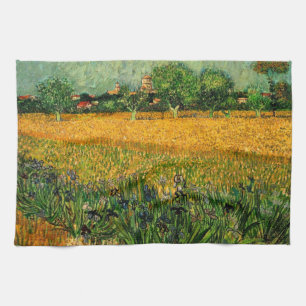 Ansicht von Arles mit Irisch von Vincent van Gogh Geschirrtuch