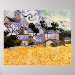 Ansicht von Auvers mit Kirche von Vincent van Gogh Poster