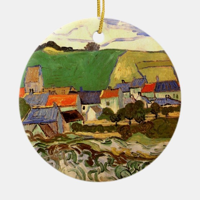 Ansicht von Auvers von Vincent van Gogh Keramikornament (Vorne)