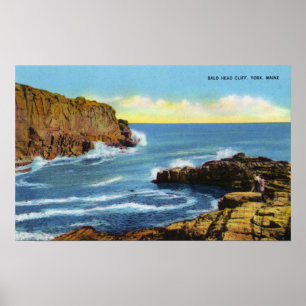 Ansicht von Bald Head Cliff am York Beach Poster