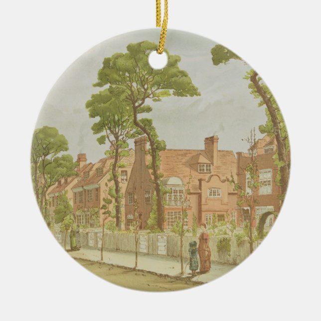 Ansicht von Bedford-Park, 1882 (Farbelitho) Keramikornament (Vorne)