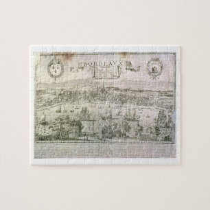 Ansicht von Bordeaux und von Fluss Garonne, vorbei Puzzle