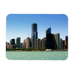 Ansicht von Chicago-Skylinen durch Michigansee Magnet