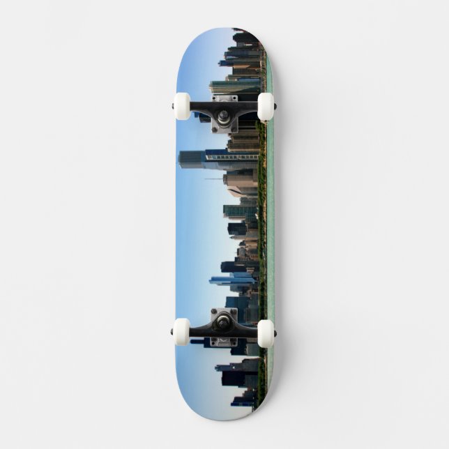 Ansicht von Chicago-Skylinen durch Michigansee Skateboard (Vorderseite)