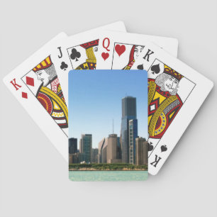 Ansicht von Chicago-Skylinen durch Michigansee Spielkarten