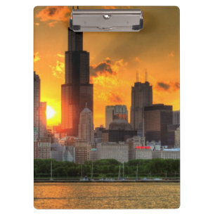 Ansicht von Chicagos Skylinen von Adler Klemmbrett