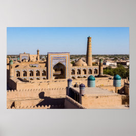 Ansicht von Citadel Kunya-ark - Chiwa, Usbekistan Poster