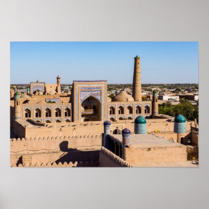 Ansicht von Citadel Kunya-ark - Chiwa, Usbekistan Poster
