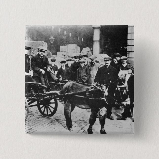 Ansicht von Covent Garten Market, 1900 Button (Vorderseite)