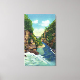 Ansicht von Fall-Nebenfluss-Schlucht Leinwanddruck