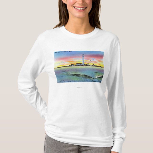 Ansicht von Gaben-Insel und Leuchtturm von York T-Shirt (Vorderseite)