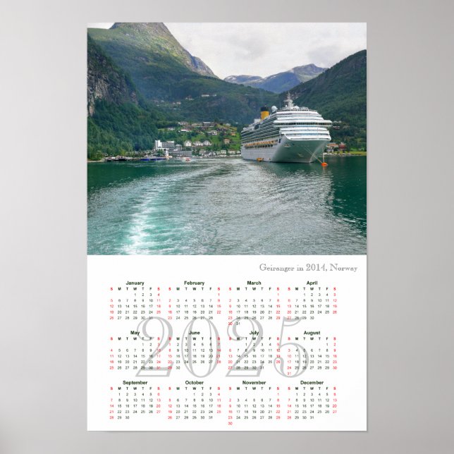 Ansicht von Geiranger im Jahr 2014, Norwegen Poster (Vorne)