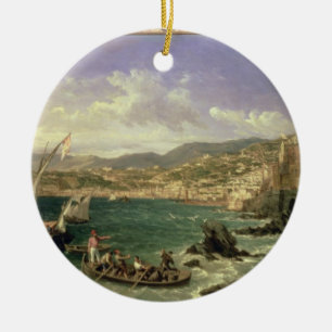 Ansicht von Genua, 1854 (Öl auf Leinwand) Keramikornament