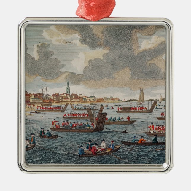 Ansicht von Gravesend mit Truppen Silbernes Ornament (Vorne)