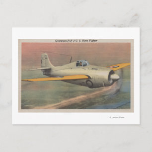 Ansicht von Grumman F4F-3-U.S. Navy-Jagdflugzeug Postkarte
