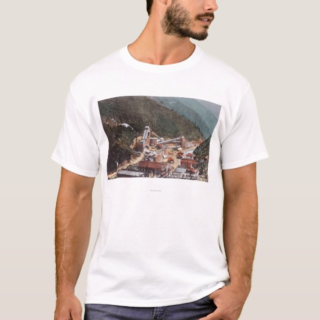 Ansicht von Hecla Bergwerk schauend hinunter die T-Shirt (Vorderseite)