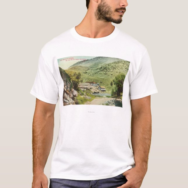 Ansicht von heißem Sulphur Springs auf der Moffat T-Shirt (Vorderseite)