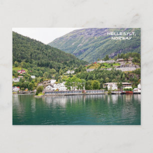 Ansicht von Hellesylt, Geirangerfjord, Norwegen Postkarte