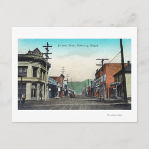 Ansicht von Jackson StreetRoseburg, OR Postkarte