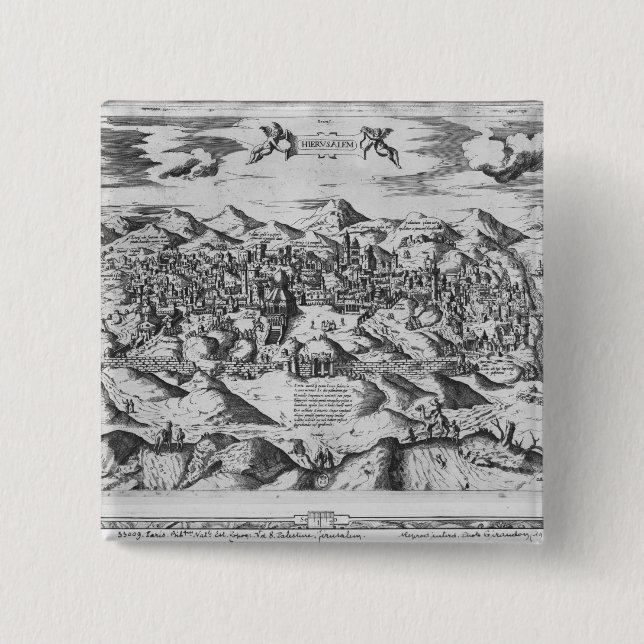 Ansicht von Jerusalem, 1570? Button (Vorderseite)