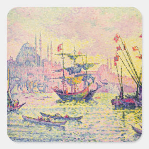 Ansicht von Konstantinopele, 1907 Quadratischer Aufkleber
