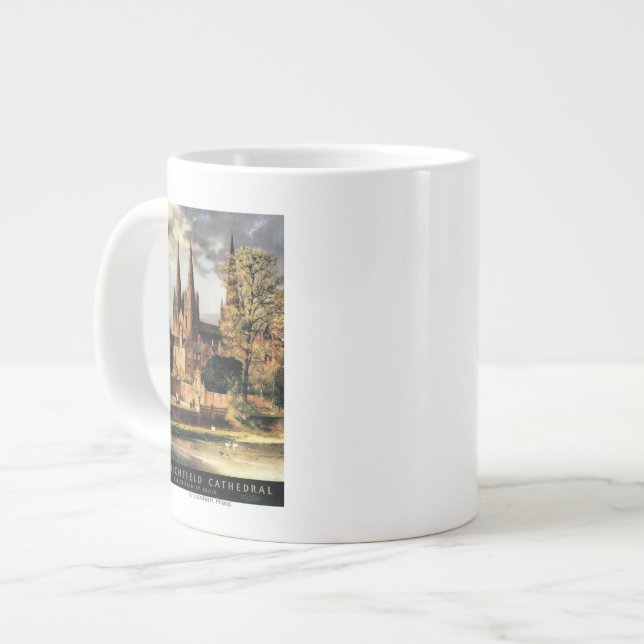 Ansicht von Lichfield Kathedrale Jumbo-Tasse (Vorderseite Links)