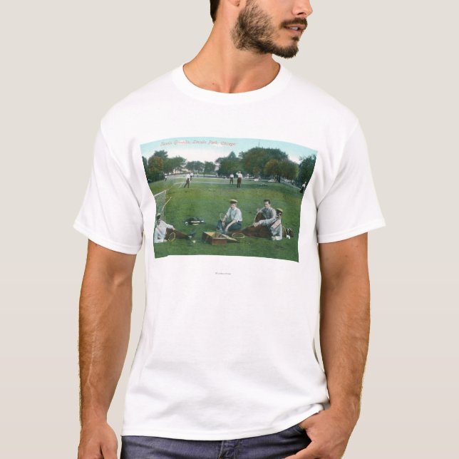 Ansicht von Lincoln Park Tennis GroundsChicago, IL T-Shirt (Vorderseite)