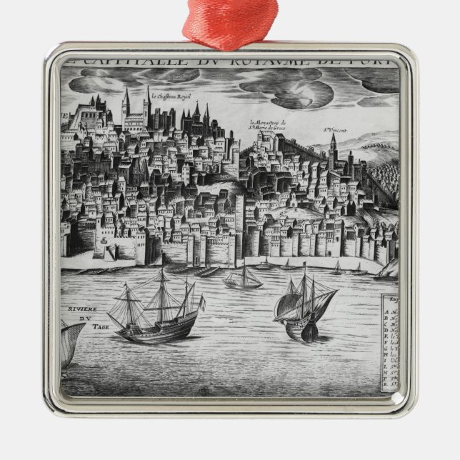Ansicht von Lissabon Silbernes Ornament (Vorne)