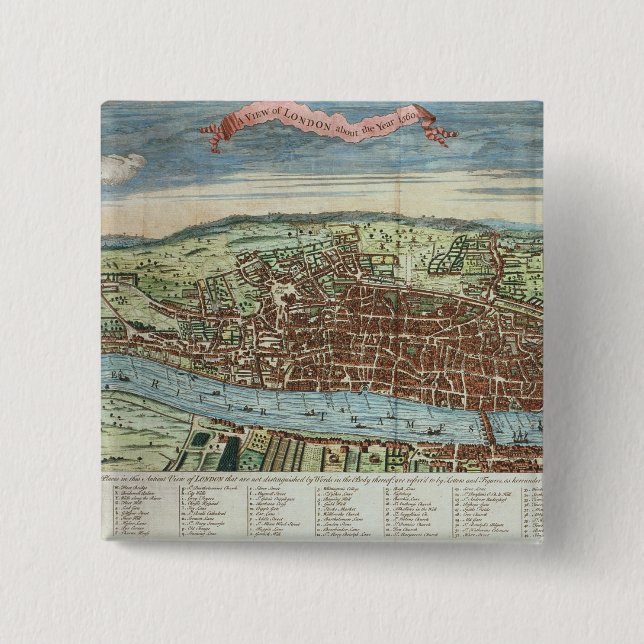 Ansicht von London, c.1560 Button (Vorderseite)