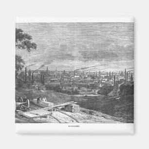Ansicht von Manchester, graviert durch T.Gustyne Magnet